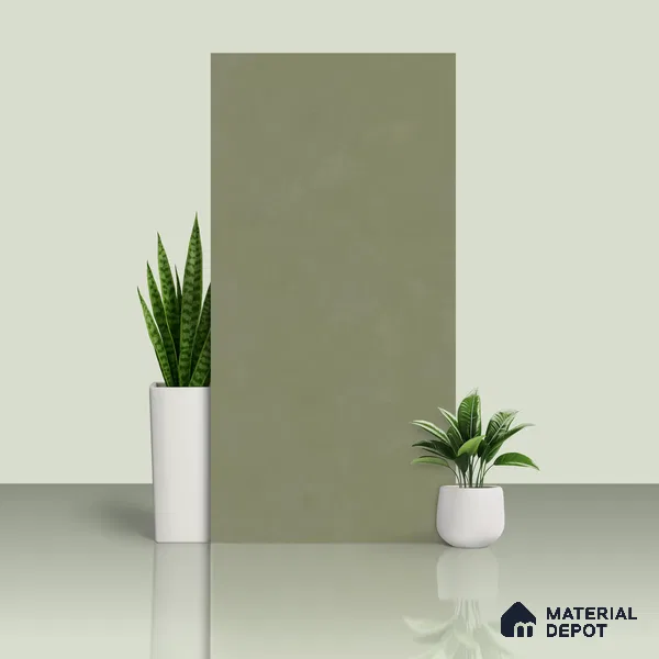 Plain Look Floor & Wall Tile TL 08109 D Fabric Olive 4 ft x 2 ft Vitrified Matte Finish - 9 mm | Random 12