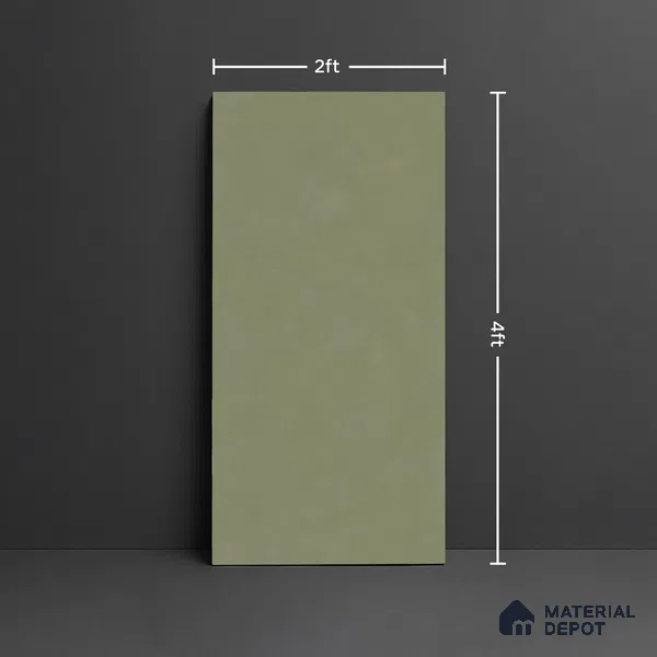 Plain Look Floor & Wall Tile TL 08109 D Fabric Olive 4 ft x 2 ft Vitrified Matte Finish - 9 mm | Random 12