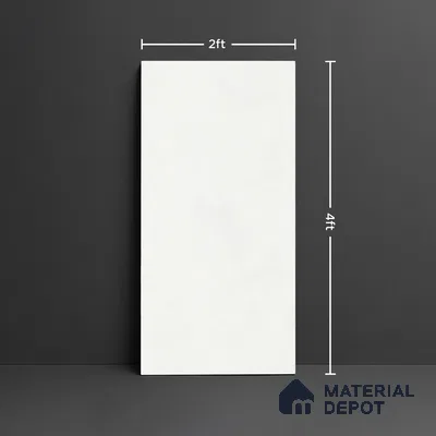 Plain Look Floor & Wall Tile TL 08109 Fabric White 4 ft x 2 ft Vitrified Matte Finish - 9 mm | Random 12