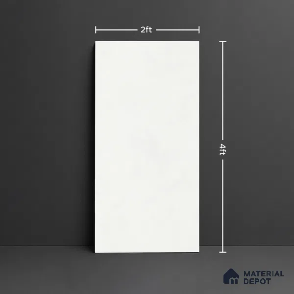 Plain Look Floor & Wall Tile TL 08109 Fabric White 4 ft x 2 ft Vitrified Matte Finish - 9 mm | Random 12