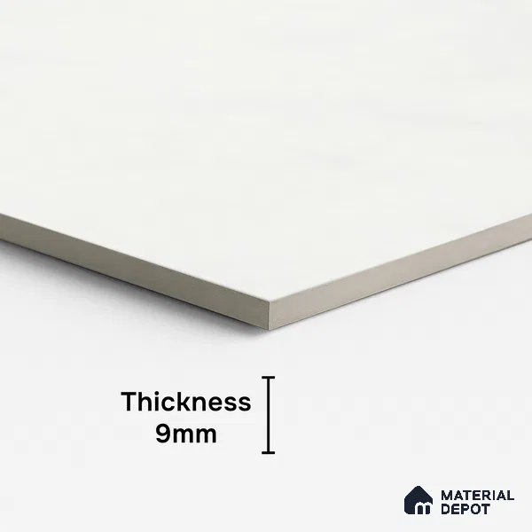 Plain Look Floor & Wall Tile TL 08109 Fabric White 4 ft x 2 ft Vitrified Matte Finish - 9 mm | Random 12
