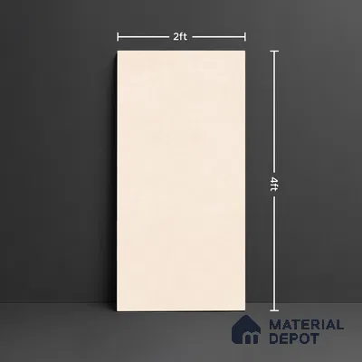 Plain Floor & Wall Tile TL 09920 B 4 ft x 2 ft Ivory Vitrified Matte Finish Tile - 9 mm | Ideal for Living Room,Bedroom,Bathroom,Kitchen
