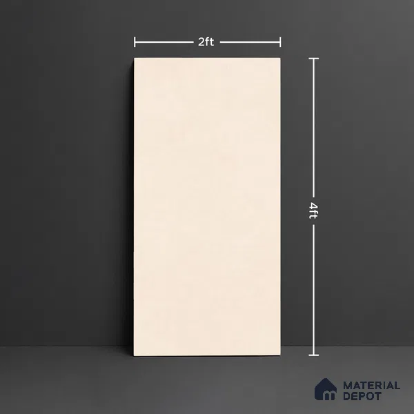 Plain Floor & Wall Tile TL 09920 B 4 ft x 2 ft Ivory Vitrified Matte Finish Tile - 9 mm | Ideal for Living Room,Bedroom,Bathroom,Kitchen
