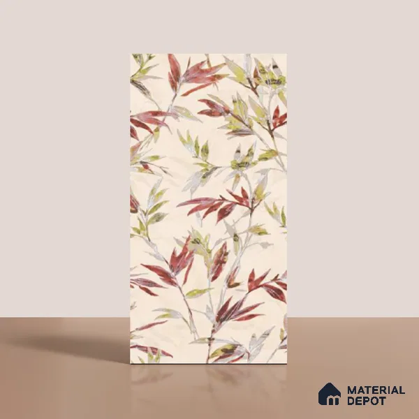 Floral Wall Tile TL 09920 Cream 4 ft x 2 ft Vitrified Matte Finish Tile - 9 mm | Suitable for Bathroom, Accent/Feature Wall, Kitchen