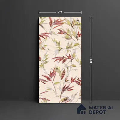 Floral Wall Tile TL 09920 Cream 4 ft x 2 ft Vitrified Matte Finish Tile - 9 mm | Suitable for Bathroom, Accent/Feature Wall, Kitchen