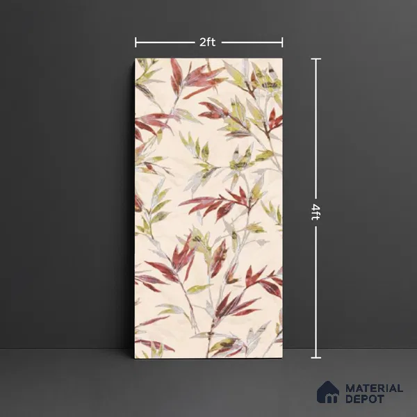 Floral Wall Tile TL 09920 Cream 4 ft x 2 ft Vitrified Matte Finish Tile - 9 mm | Suitable for Bathroom, Accent/Feature Wall, Kitchen