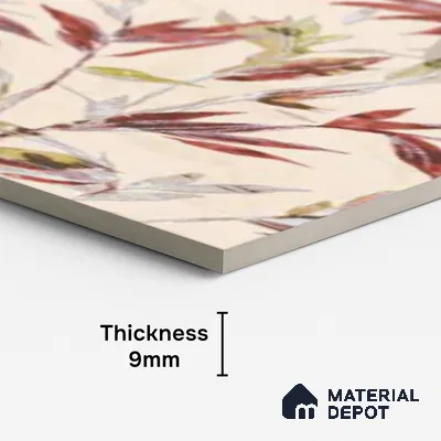 Floral Wall Tile TL 09920 Cream 4 ft x 2 ft Vitrified Matte Finish Tile - 9 mm | Suitable for Bathroom, Accent/Feature Wall, Kitchen