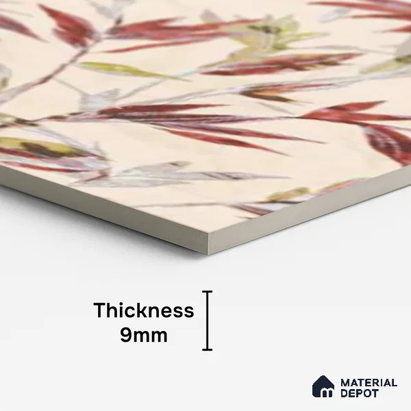 Floral Wall Tile TL 09920 Cream 4 ft x 2 ft Vitrified Matte Finish Tile - 9 mm | Suitable for Bathroom, Accent/Feature Wall, Kitchen