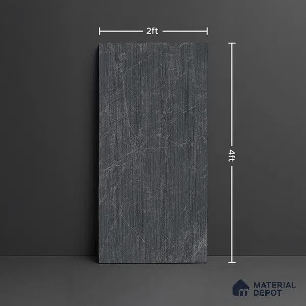 Highlighter Wall Tile TL 08790 Moon Stone Nero Decor 4 ft x 2 ft Vitrified Matte Finish - 9 mm