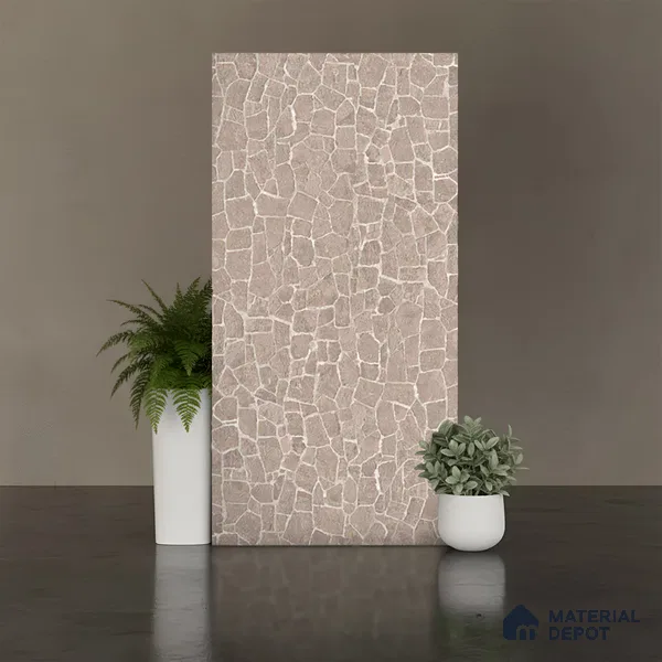 Patterned Look Wall & Floor Tile TL 08788 G Cuba Stone Taupe 4 ft x 2 ft Vitrified Matte Finish - 9 mm