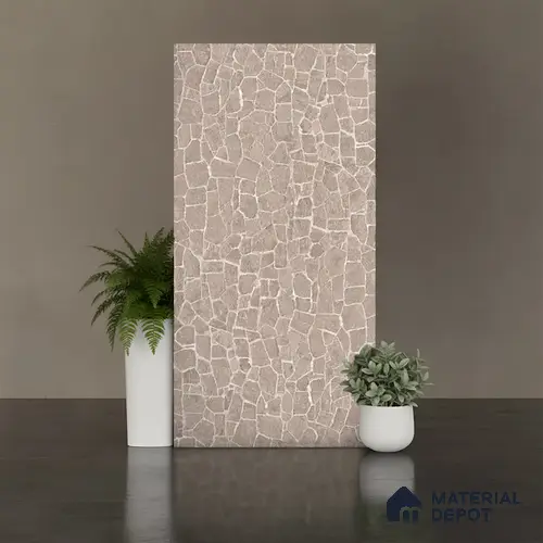 Patterned Look Wall & Floor Tile TL 08788 G Cuba Stone Taupe 4 ft x 2 ft Vitrified Matte Finish - 9 mm