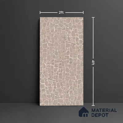 Patterned Look Wall & Floor Tile TL 08788 G Cuba Stone Taupe 4 ft x 2 ft Vitrified Matte Finish - 9 mm