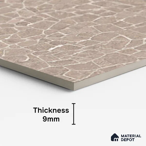 Patterned Look Wall & Floor Tile TL 08788 G Cuba Stone Taupe 4 ft x 2 ft Vitrified Matte Finish - 9 mm