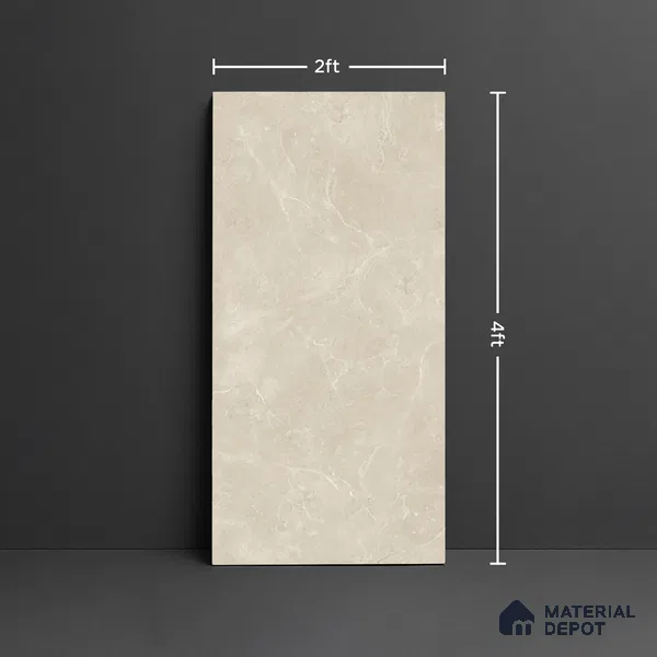 Marble Look Wall & Floor Tile TL 08785 CV Lublin Beige 4 ft x 2 ft Vitrified Matte Finish - 9 mm