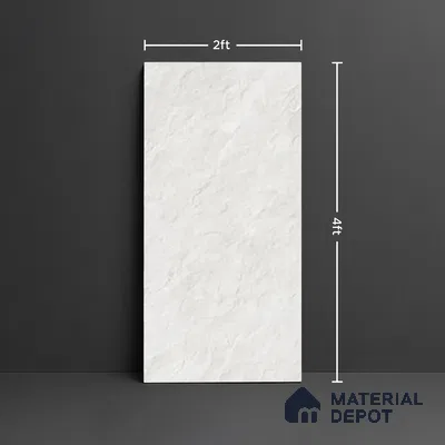 Stone Look Wall & Floor Tile TL 10118 B Quarry Bianco Rock 4 ft x 2 ft Vitrified Matte Finish - 9 mm