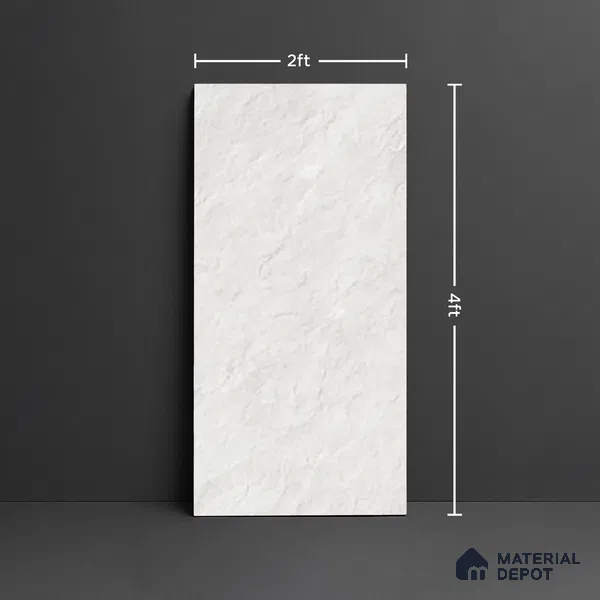 Stone Look Wall & Floor Tile TL 10118 B Quarry Bianco Rock 4 ft x 2 ft Vitrified Matte Finish - 9 mm