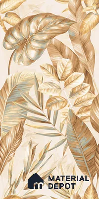 Tropical Wall Tile TL 08102 B Syria Gold Decor Endless 4 ft x 2 ft Vitrified Matte Finish - 9 mm | 4 Random Design | Suitable for Bathroom, Accent/Feature Wall, Foyer