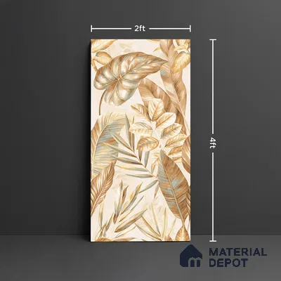 Tropical Wall Tile TL 08102 B Syria Gold Decor Endless 4 ft x 2 ft Vitrified Matte Finish - 9 mm | 4 Random Design | Suitable for Bathroom, Accent/Feature Wall, Foyer