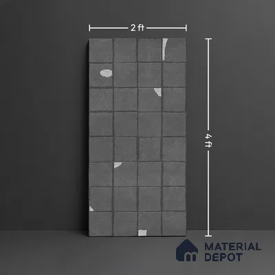 Stone Floor & Wall Tile TL 09975 4 ft x 2 ft Black Vitrified Matte Finish Tile - 9 mm | Ideal for Living Room,Bedroom,Bathroom,Kitchen