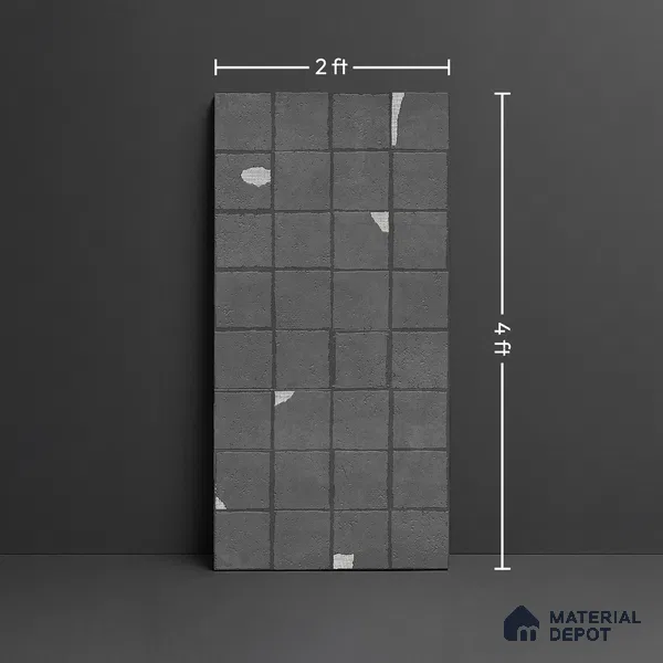 Stone Floor & Wall Tile TL 09975 4 ft x 2 ft Black Vitrified Matte Finish Tile - 9 mm | Ideal for Living Room,Bedroom,Bathroom,Kitchen