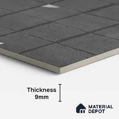 Stone Floor & Wall Tile TL 09975 4 ft x 2 ft Black Vitrified Matte Finish Tile - 9 mm | Ideal for Living Room,Bedroom,Bathroom,Kitchen