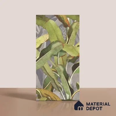 Floral Wall Tile TL 09921 Green 4 ft x 2 ft Vitrified Matte Finish Tile - 9 mm | Suitable for Bathroom, Accent/Feature Wall, Foyer