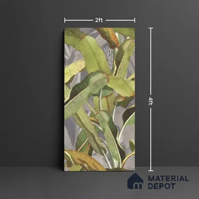 Floral Wall Tile TL 09921 Green 4 ft x 2 ft Vitrified Matte Finish Tile - 9 mm | Suitable for Bathroom, Accent/Feature Wall, Foyer