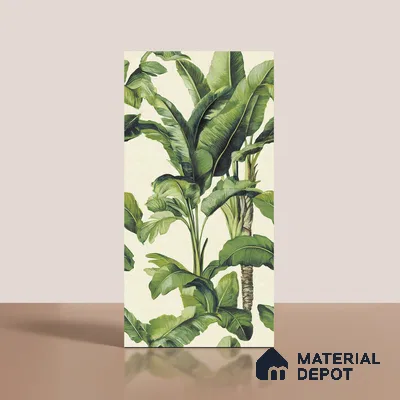 Floral Wall Tile TL 09922 Green 4 ft x 2 ft Vitrified Matte Finish Tile - 9 mm | Suitable for Bathroom, Accent/Feature Wall, Foyer