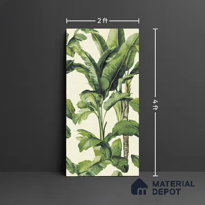 Floral Wall Tile TL 09922 Green 4 ft x 2 ft Vitrified Matte Finish Tile - 9 mm | Suitable for Bathroom, Accent/Feature Wall, Foyer