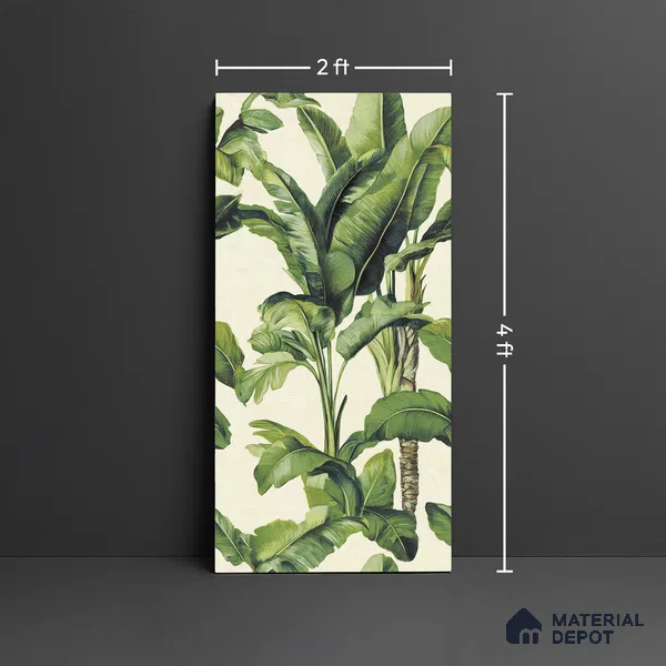 Floral Wall Tile TL 09922 Green 4 ft x 2 ft Vitrified Matte Finish Tile - 9 mm | Suitable for Bathroom, Accent/Feature Wall, Foyer