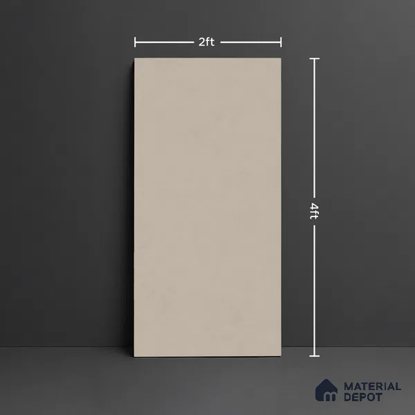 Plain Look Floor & Wall Tile TL 08133 D Zircon Taupe 4 ft x 2 ft Vitrified Matte Finish - 9 mm | Random 8