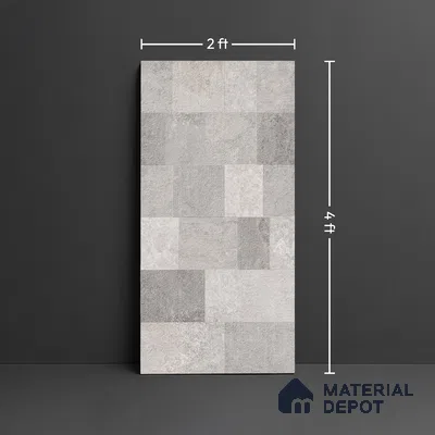 Punch Wall Tile TL 09943 4 ft x 2 ft Grey Vitrified Matte Finish Tile - 9 mm | Ideal for Living Room, Bedroom, Bathroom, Kitchen