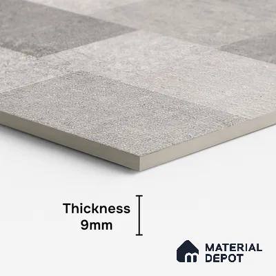 Punch Wall Tile TL 09943 4 ft x 2 ft Grey Vitrified Matte Finish Tile - 9 mm | Ideal for Living Room, Bedroom, Bathroom, Kitchen