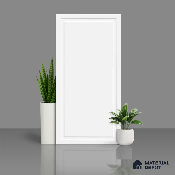 Plain Wall Tile TL 09972 I 4 ft x 2 ft White Vitrified Matte Finish Tile - 9 mm | Ideal for Living Room,Bedroom,Bathroom,Kitchen