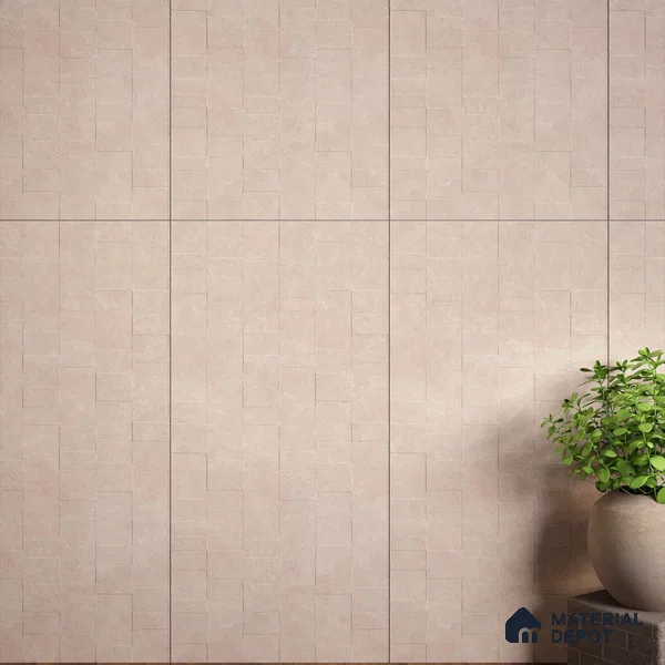 Stone Wall & Floor Tile TL 07613 C Jodhpur Pink 4 ft x 2 ft GVT Vitrified Matte Finish - 9 mm | 2 Random Design Suitable For Living Room, Bedroom, Bathroom
