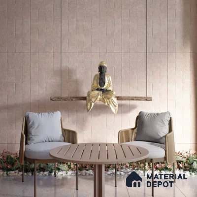 Stone Wall & Floor Tile TL 07613 C Jodhpur Pink 4 ft x 2 ft GVT Vitrified Matte Finish - 9 mm | 2 Random Design  Suitable For Living Room, Bedroom, Bathroom