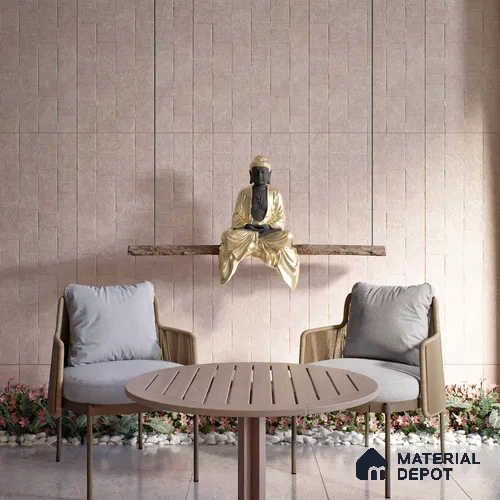 Stone Wall & Floor Tile TL 07613 C Jodhpur Pink 4 ft x 2 ft GVT Vitrified Matte Finish - 9 mm | 2 Random Design Suitable For Living Room, Bedroom, Bathroom