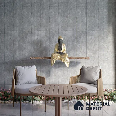 Stone Wall & Floor Tile TL 07613 D Kadappa Black 4 ft x 2 ft GVT Vitrified Matte Finish - 9 mm | 2 Random Design  Suitable For Living Room, Bedroom, Bathroom