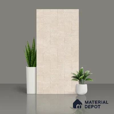 Stone Wall & Floor Tile TL 07613 Austin White 4 ft x 2 ft GVT Vitrified Matte Finish - 9 mm | 2 Random Design  Suitable For Living Room, Bedroom, Bathroom (Sample)