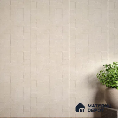 Stone Wall & Floor Tile TL 07613 Austin White 4 ft x 2 ft GVT Vitrified Matte Finish - 9 mm | 2 Random Design  Suitable For Living Room, Bedroom, Bathroom (Sample)