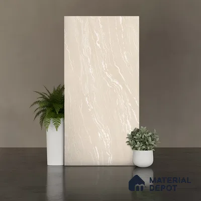 Stone Wall & Floor Tile TL 09954 B 4 ft x 2 ft Beige Vitrified Matte Finish Tile - 9 mm | Ideal for Living Room,Bedroom,Bathroom,Kitchen