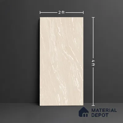 Stone Wall & Floor Tile TL 09954 B 4 ft x 2 ft Beige Vitrified Matte Finish Tile - 9 mm | Ideal for Living Room,Bedroom,Bathroom,Kitchen
