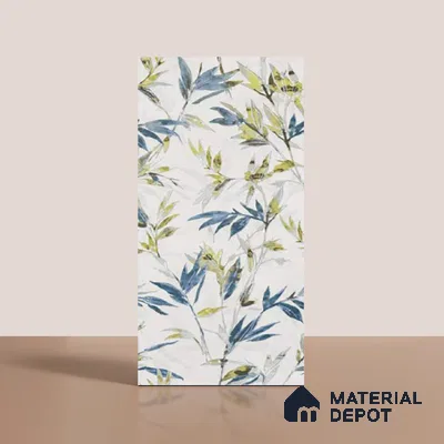 Floral Wall Tile TL 09919 White 4 ft x 2 ft Vitrified Matte Finish Tile - 9 mm | Suitable for Bathroom, Accent/Feature Wall, Kitchen