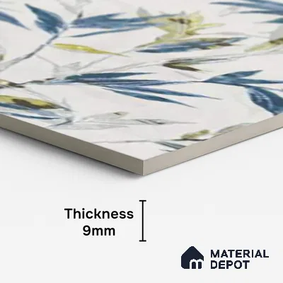 Floral Wall Tile TL 09919 White 4 ft x 2 ft Vitrified Matte Finish Tile - 9 mm | Suitable for Bathroom, Accent/Feature Wall, Kitchen