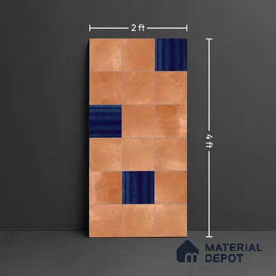 Stone Wall & Floor Tile TL 07474 C Faenza Carmel 4 ft x 2 ft Brown Vitrified Matte Finish Tile - 9 mm | Ideal for Living Room, Bathroom, Kitchen