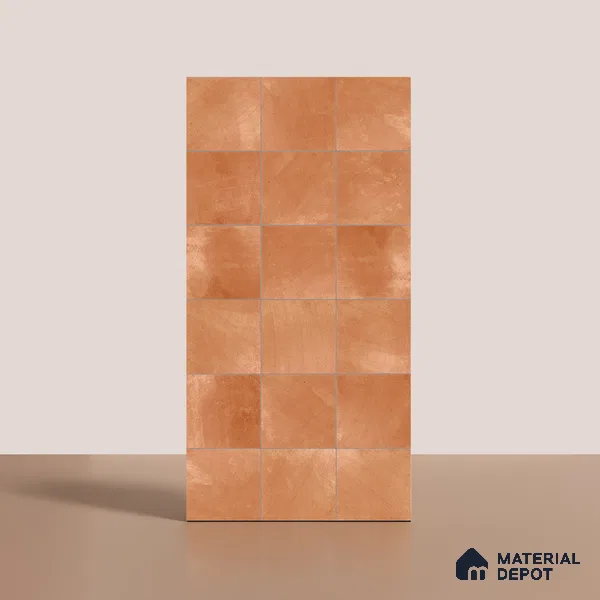 Cement Wall & Floor Tile TL 07474 E Faenza Carmel Base 4 ft x 2 ft Carmel Brown Vitrified Matte Finish Plain Tile - 9 mm | Ideal for Living Room, Bathroom, Kitchen