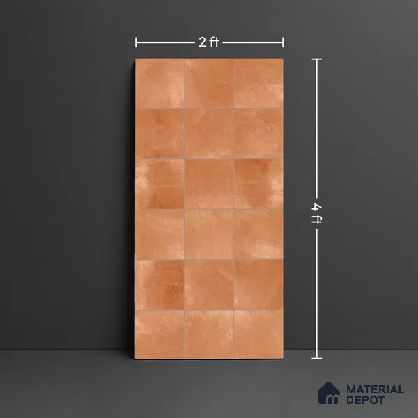 Cement Wall & Floor Tile TL 07474 E Faenza Carmel Base 4 ft x 2 ft Carmel Brown Vitrified Matte Finish Plain Tile - 9 mm | Ideal for Living Room, Bathroom, Kitchen