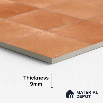Cement Wall & Floor Tile TL 07474 E Faenza Carmel Base 4 ft x 2 ft Carmel Brown Vitrified Matte Finish Plain Tile - 9 mm | Ideal for Living Room, Bathroom, Kitchen