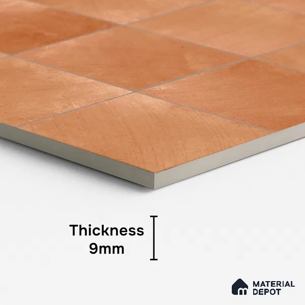 Cement Wall & Floor Tile TL 07474 E Faenza Carmel Base 4 ft x 2 ft Carmel Brown Vitrified Matte Finish Plain Tile - 9 mm | Ideal for Living Room, Bathroom, Kitchen