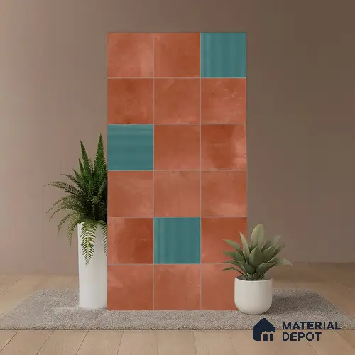 Stone Wall & Floor Tile TL 07474 F Faenza Cotto 4 ft x 2 ft Cotto Vitrified Matte Finish Tile - 9 mm | Ideal for Living Room, Bathroom, Kitchen